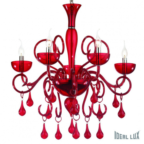 Подвесная люстра Ideal Lux LILLY SP5 ROSSO купить по низкой цене