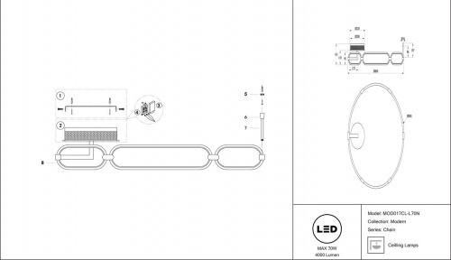Светодиодный потолочный светильник MAYTONI Chain MOD017CL-L70N