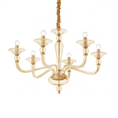 Подвесная люстра Ideal Lux DANIELI SP6 AMBRA купить по низкой цене