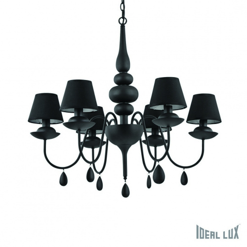 Подвесная люстра Ideal Lux BLANCHE SP6 NERO купить по низкой цене