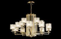 Люстра подвесная Crystal Lux NICOLAS SP-PL10+5 GOLD/WHITE